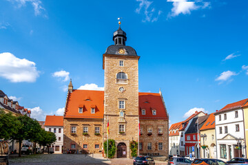 Marktplatz in Querfurt, Sachsen Anhalt, Deutschland 