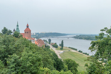 Obraz premium Landscape view on bank of River Vistula in Grudziadz, Poland.