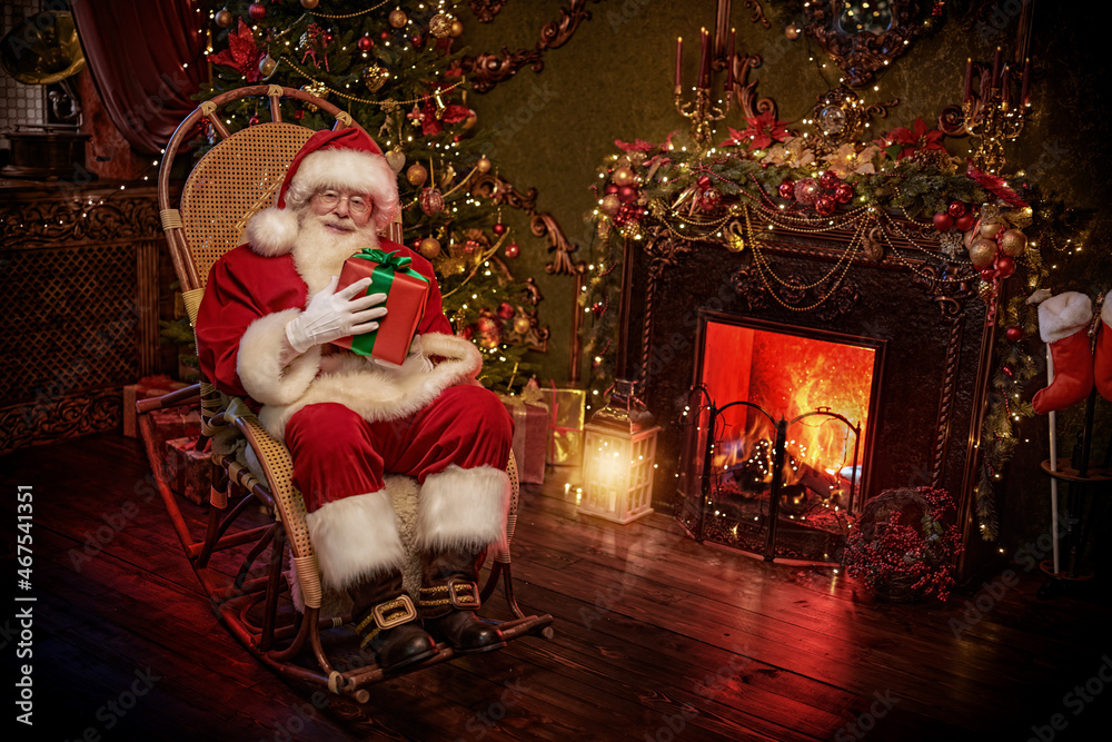 Wall mural santa in a rocking chair