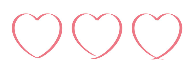 ハートのフレームイラストセット　手描きカリグラフィー風　バレンタイン　母の日　プレゼント