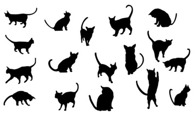 Cat Silhouettes SVG Files, Black Cat Silhouettes