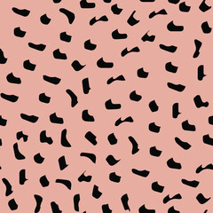Abstract leopard skin vector seamles pattern.  irregular brush spots and  backgrounds. Abstract wild animal skin print. Simple irregular geometric design.