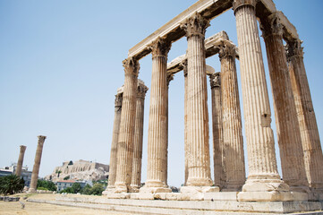 Obraz premium GREECE, ATHENS: Scenic cityscape view of streets with ancient Greek architecture 