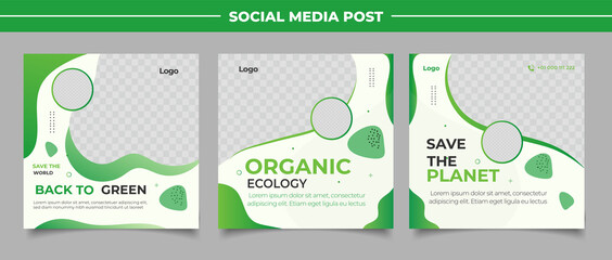 Organic go green banner template	