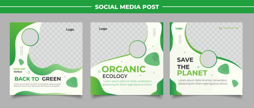 Organic go green banner template