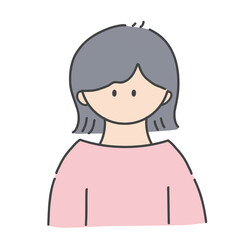 女の子のアイコン1(カラーバージョン)