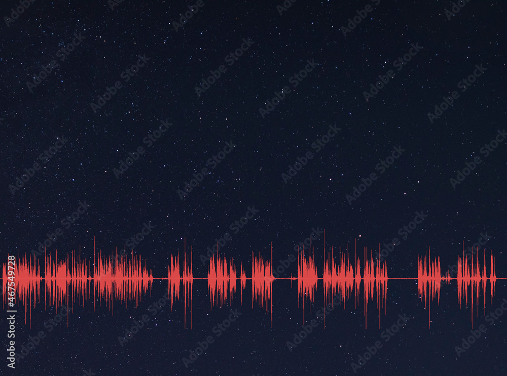 Wall mural 3d rendering of a voice signal carrying across space