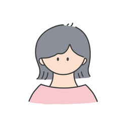 Fototapeta premium 女の子のアイコン1(カラーバージョン)