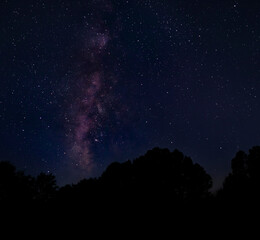 Fototapeta na wymiar Milky Way rising over Raeford North Carolina