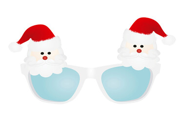 Santa white sunglasses. vector illustration