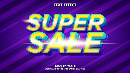 Flash sale editable text effect with lens flare background illustration