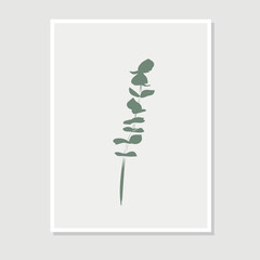 Eucalyptus, botanical wall art vector set. Earth tone boho art, drawing. Vector poster. Abstract Plant Art design for print, cover, wallpaper, Minimal and natural wall art.