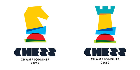 Fototapeta na wymiar Chess logo for club or school. Sports and championship logo sign.