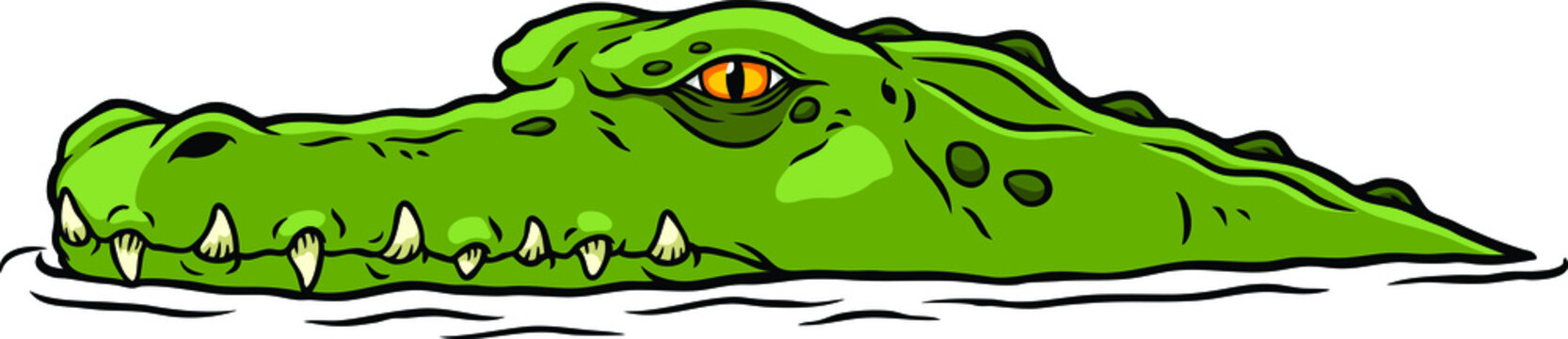 Vector Cartoon Floating Crocodile Head