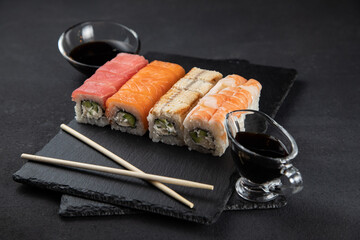 sushi rolls, for cafe, black, sushi set, set, for cafe