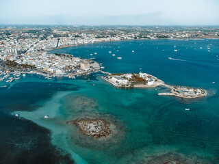 Fototapeta na wymiar a great view on porto cesareo and rabbit island, in puglia