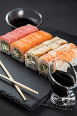 sushi rolls, for cafe, black, sushi set, set, for cafe