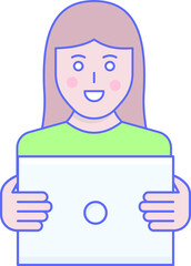 woman tablet Isolated Vector icon which can easily modify or edit

