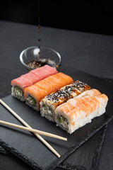 sushi rolls, for cafe, black, sushi set, set, for cafe