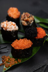 sushi rolls, for cafe, black, sushi set, set, for cafe