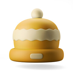 autumn winter hat headwear 3d illustration 3d rendering 3d icon isolated