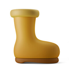 autumn rain boot shoes 3d illustration 3d rendering 3d icon isolated