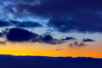 Obraz premium Blue clouds at red sky . Heaven scenery with twilight