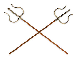 Double sea tridents 3d rendering