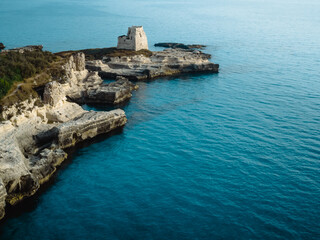 a great view on the  "grotta della poesia" in puglia