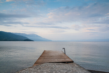 swimming dock pier on lake Ohrid