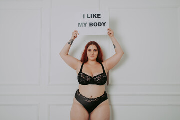 Curvy women posing in studio for a body positive photosession