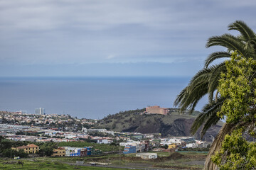 Obraz premium View on La Orotava - is one of most beautiful areas in northern part of Tenerife. Orotava Valley stretches from the sea up to mountains. La Orotava, Tenerife, Canary Islands, Spain.
