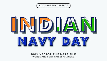 indian navy day text. editable text effect premium vectors