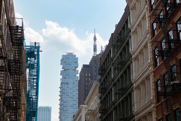 Row of Buildings along a Street in SoHo of New York City
