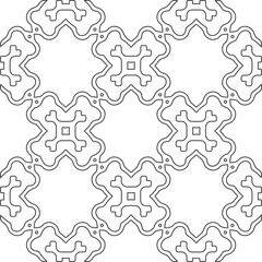 floral pattern background.Repeating geometric pattern from striped elements.   Black and white pattern.