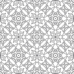 Fototapeta premium floral pattern background.Repeating geometric pattern from striped elements. Black and white pattern.