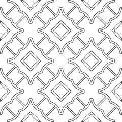 floral pattern background.Repeating geometric pattern from striped elements.   Black and white pattern.