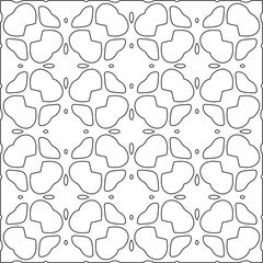 floral pattern background.Repeating geometric pattern from striped elements.   Black and white pattern.