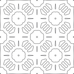 floral pattern background.Repeating geometric pattern from striped elements.   Black and white pattern.