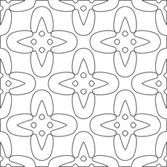 floral pattern background.Repeating geometric pattern from striped elements.   Black and white pattern.