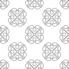 Zelfklevend Fotobehang floral pattern background.Repeating geometric pattern from striped elements.   Black and white pattern. © t2k4