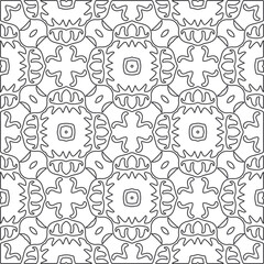 floral pattern background.Repeating geometric pattern from striped elements.   Black and white pattern.