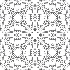 floral pattern background.Repeating geometric pattern from striped elements.   Black and white pattern.