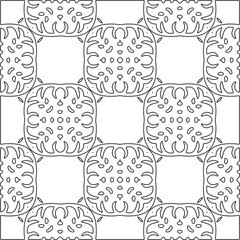 floral pattern background.Repeating geometric pattern from striped elements.   Black and white pattern.