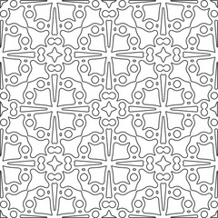 floral pattern background.Repeating geometric pattern from striped elements.   Black and white pattern.