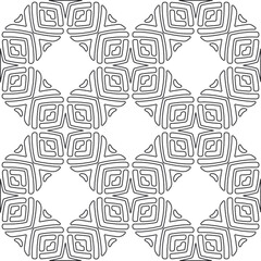 floral pattern background.Repeating geometric pattern from striped elements.   Black and white pattern.