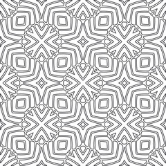 floral pattern background.Repeating geometric pattern from striped elements.   Black and white pattern.