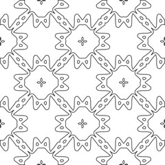 
floral pattern background.Repeating geometric pattern from striped elements.   Black and white pattern.