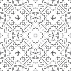 
floral pattern background.Repeating geometric pattern from striped elements.   Black and white pattern.
