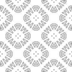 
floral pattern background.Repeating geometric pattern from striped elements.   Black and white pattern.